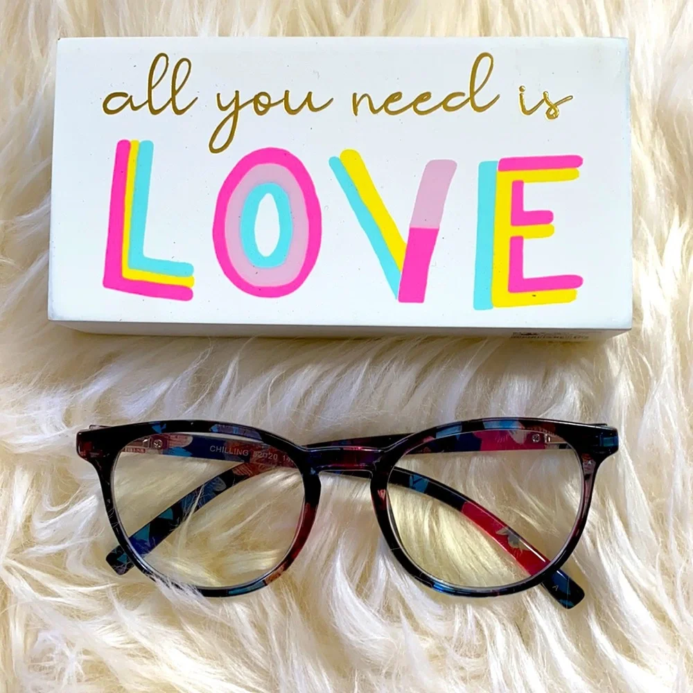 SCREEN QUEEN NWT Rainbow Tortoise & Clear Frame Glasses Blue Light Blocking NWT